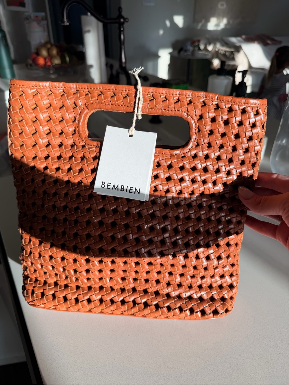 Bembien Woven Leather Clutch - Tan